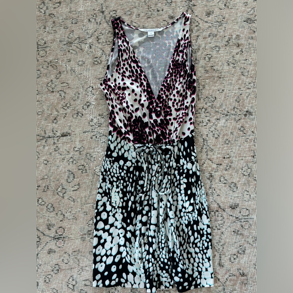 Diane Von Furstenberg mini dress leopard 0 XS